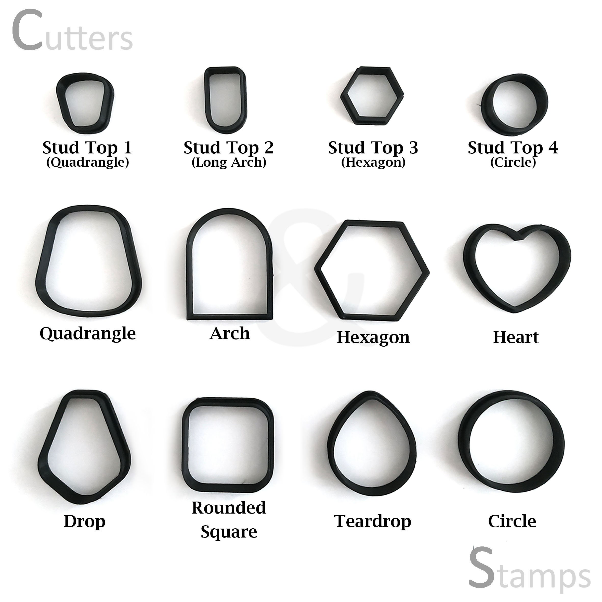 6 perfect set of Art Deco Polymer Clay Cutters for earrings | Cutters &  Stamps