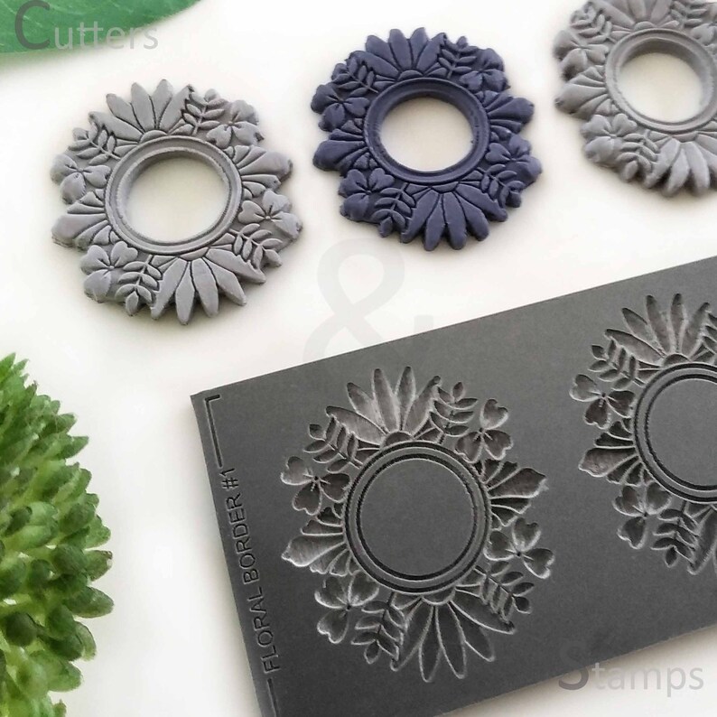FLORAL BORDER Texture Mat for Polymer Clay Clay Pattern - Etsy