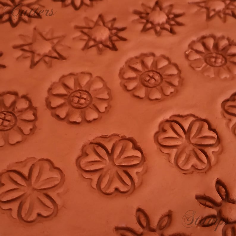 Pottery textures Summer Flowers Clay texture Debossing Pattern for Pottery Flower Pattern |