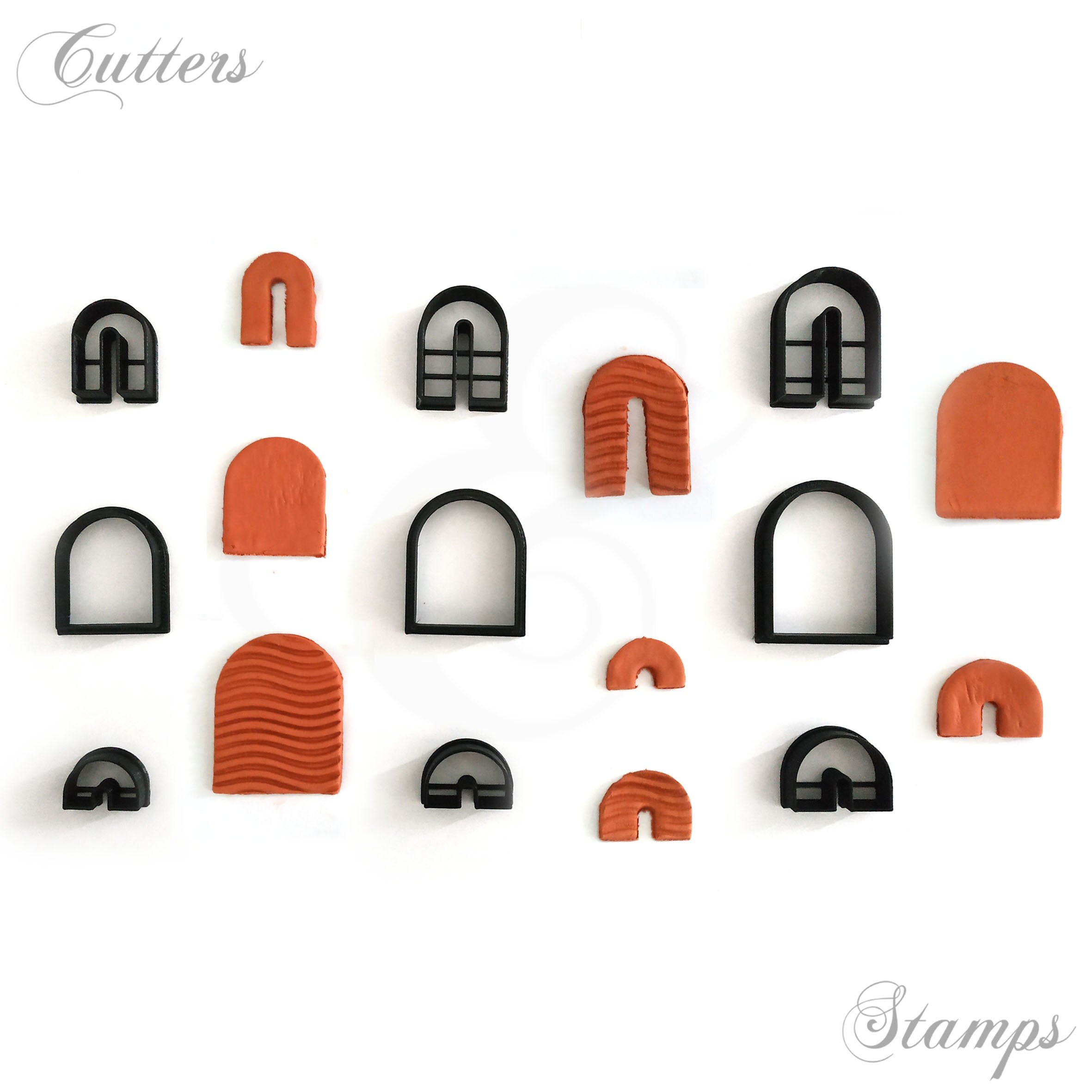 6 perfect set of Art Deco Polymer Clay Cutters for earrings | Cutters &  Stamps