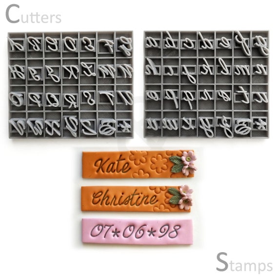 Book Embosser 6 Pack Letter Pottery Stamps For Clay, Cookie Cutters Set ...