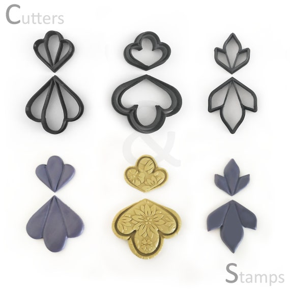 6 perfect Floral Shaped Polymer Clay Cutters for earrings | Cutters & Stamps