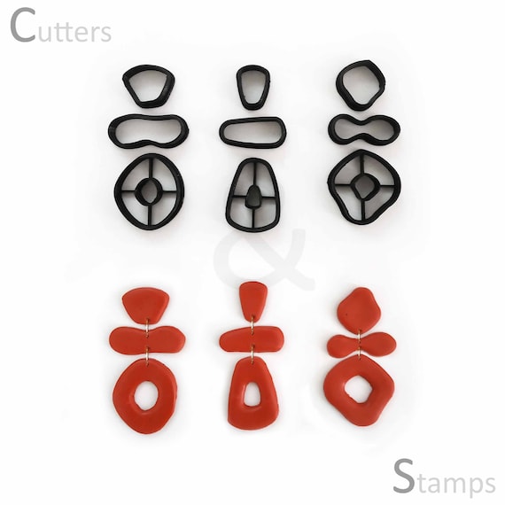 Organic Shape Polymer Clay Cutters 3 Layer Earring Clay Cutter Unique Clay  Cutter DIY Craft Tools Polymer Clay Earring Cutter 