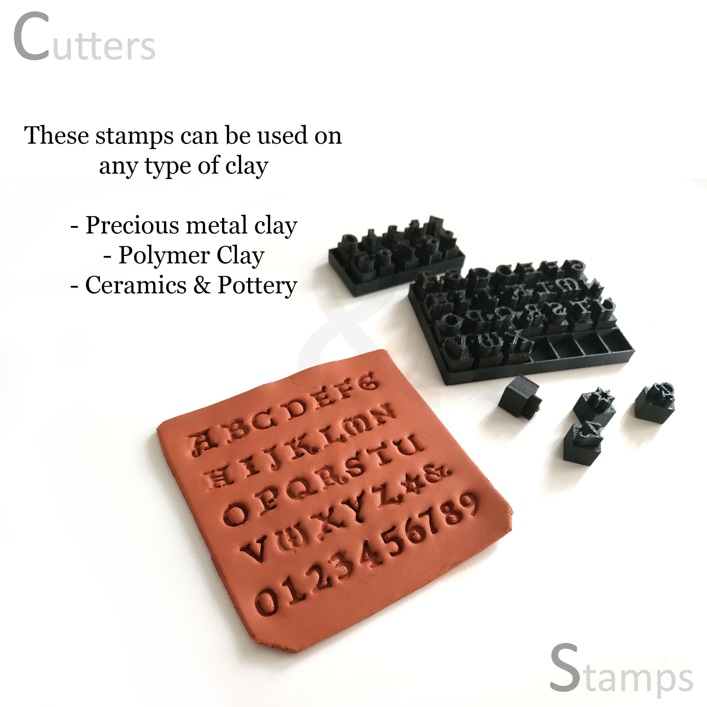 Alphabets Clay Stamp Letter Stamp Ceramics stamp Etsy