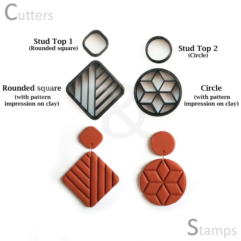 Polymer Clay Cutter set of 4 | Clay Shape cutter with Texture | Polymer Clay Cutter set of 4 | Clay Shape cutter with Texture |