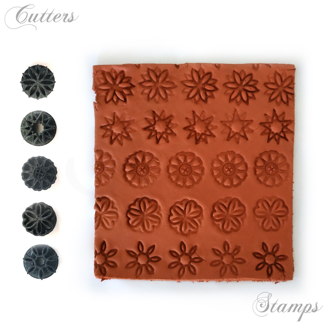 Debossing Patterns Summer Flowers Clay Texture Debossing Pattern for Pottery Pottery ...