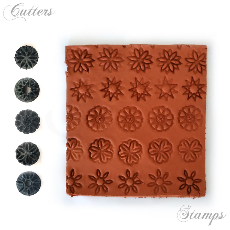 Pottery textures Summer Flowers Clay texture Debossing Pattern for Pottery Flower Pattern |