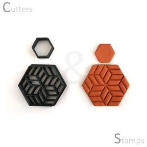 Polymer clay cutter | Hexagon clay cutter with Detailing  | Unique clay cutter | Earring clay cutter |