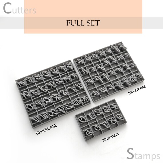 Lot De 2 Tampons à Lettres Pour Argile Et Pâtisserie - Plastique, 75x63x33 Mm, Majuscules, Minuscules, Chiffres