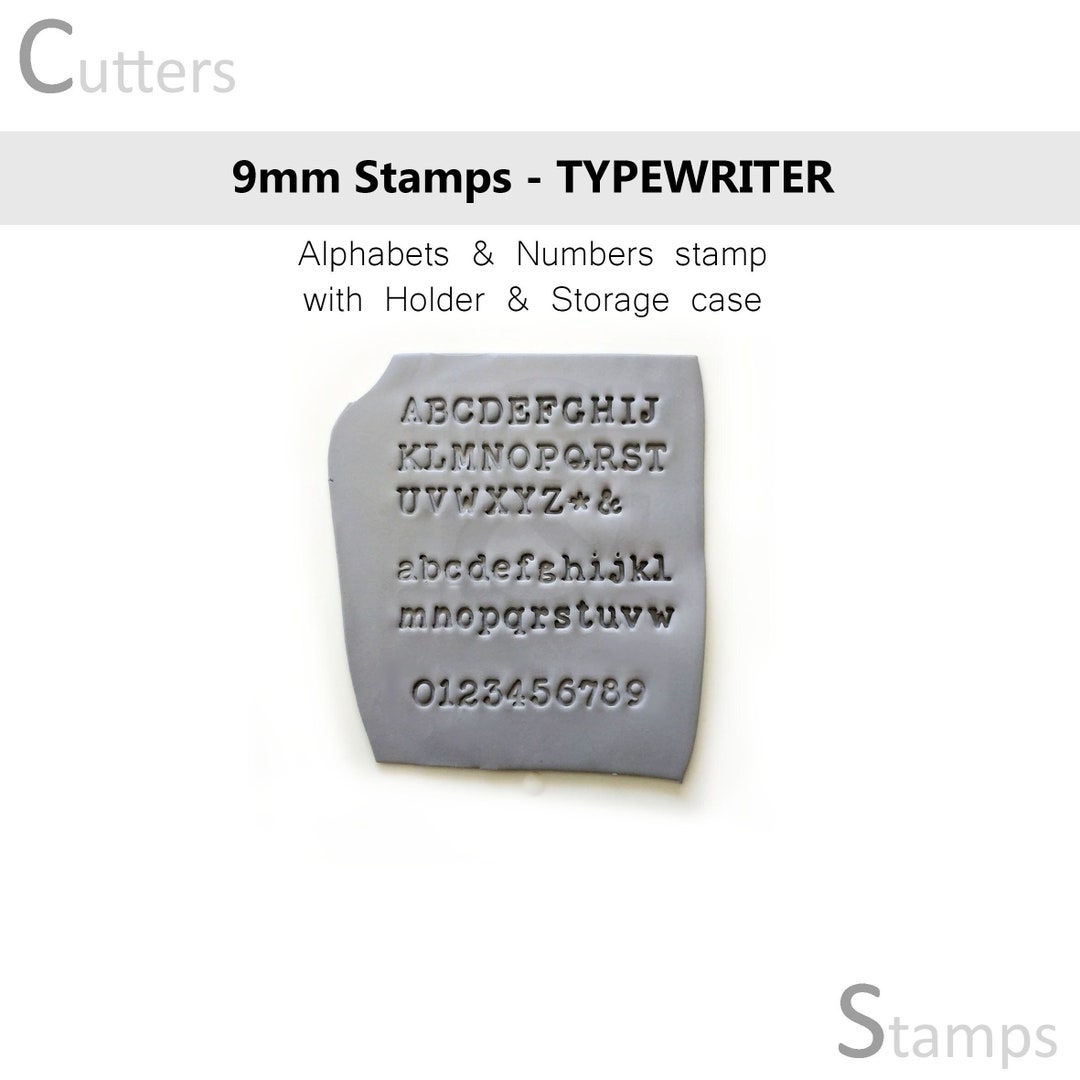 9mm TYPEWRITER Alphabet Stamps 0.35 Inches Stamps for Clay Ceramics