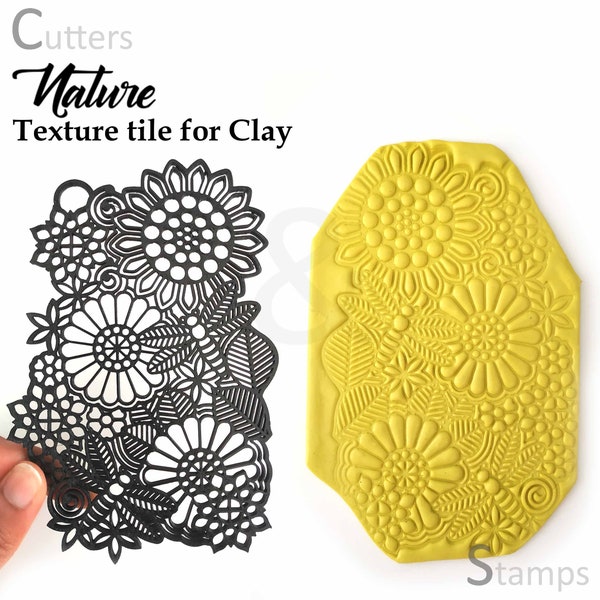 Large Nature Pattern Texture Tile | Texture Stamp | Textures for Clay imprints | Polymer clay texture |