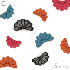 Polymer clay cutter | FLoral (HalfFlower) clay cutter with Detailing  | Unique clay cutter | Earring clay cutter |