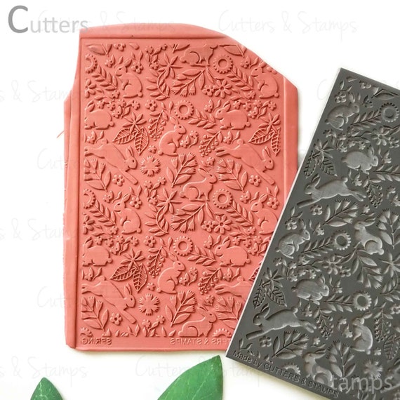 FOLIAGE Texture mat for Polymer Clay, Flexible Texture Stamp