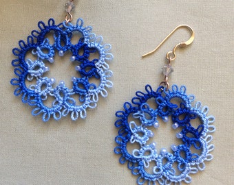 Elegant tatting lace earrings