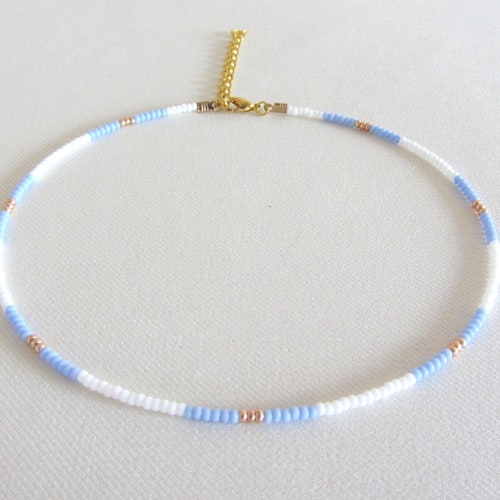 Random Beaded Blue Choker