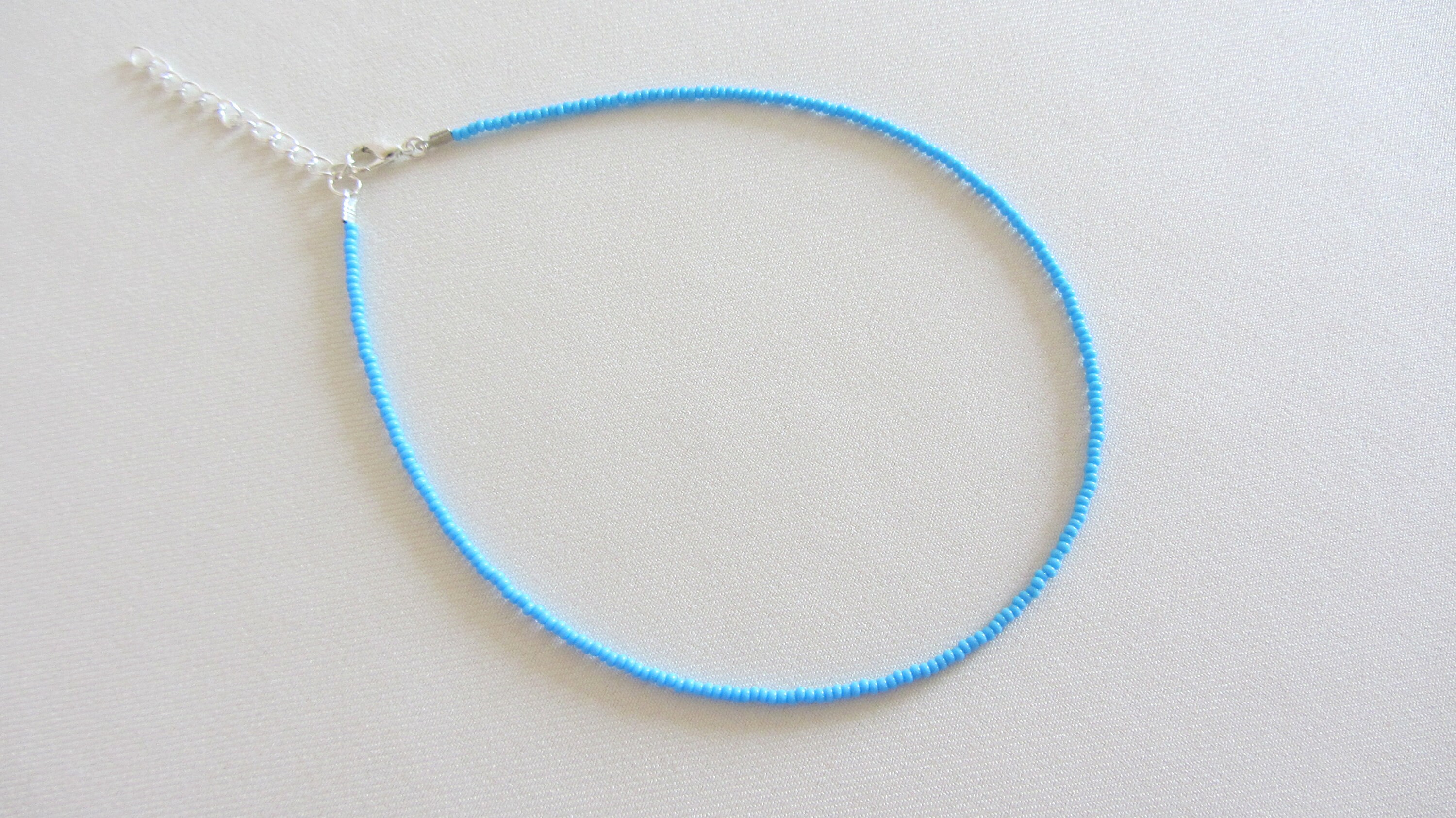 Bead choker necklace bead necklace boys blue beach bead Etsy