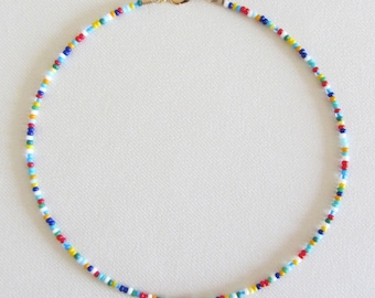 Bead Choker Necklace Rainbow Bead Choker Seed Beaded Choker Colorful Choker Beaded Choker Boho Choker Beach Choker Hippie Jewelry For Woman