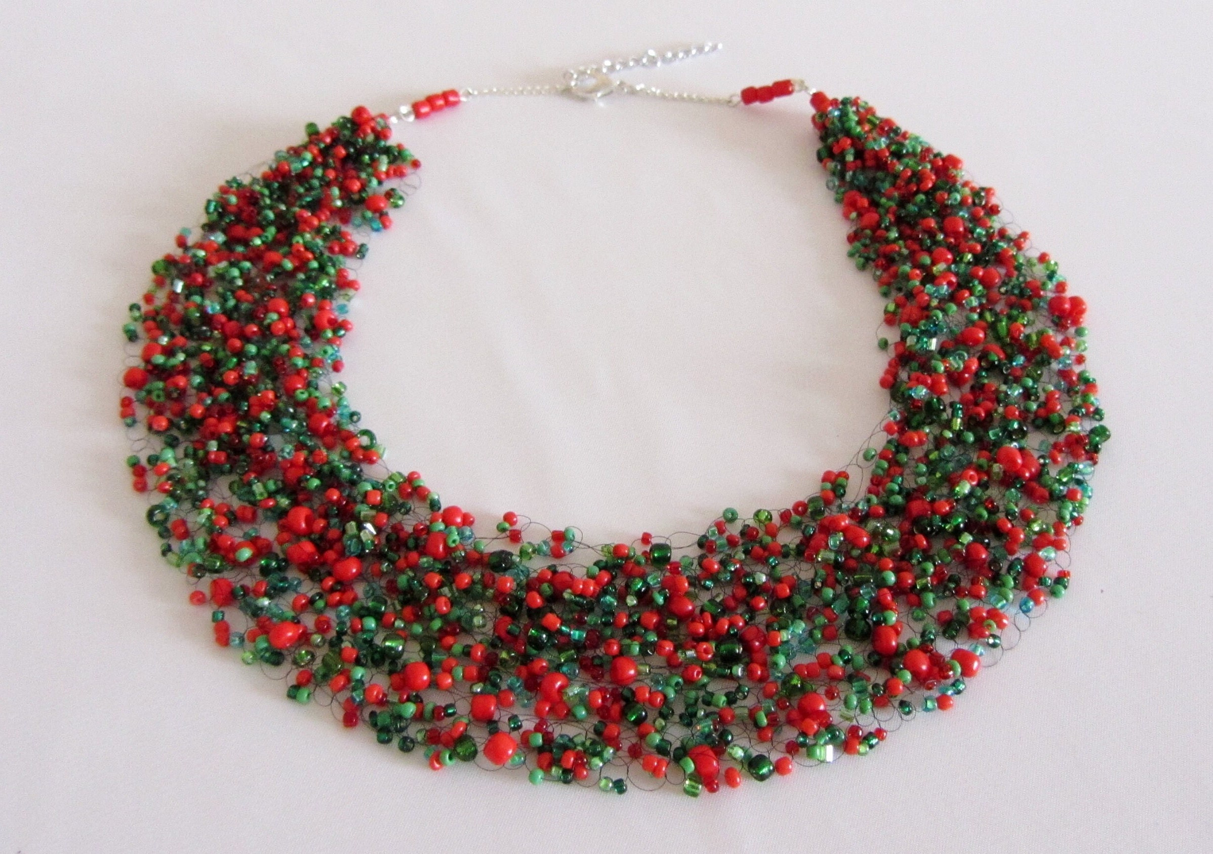 Christmas Pearl Beads, Red Green Gold Silver Pearls , 100-120