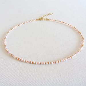 Orange Bead Choker, Rainbow Beaded Choker, Gold Beaded Choker, Bohemian choker, Boho Choker, Beach Jewelry, Seed Beads, Choker necklace