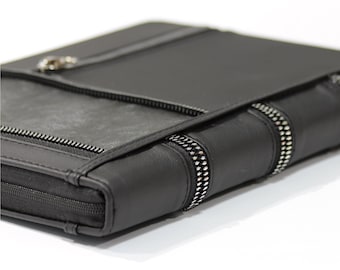 Framework Laptop 16 inch Case PU Black Leather Zippered Hardcover Customized Padded Laptop 13 Framework Laptop 12 inch Sleeve Cover Bag