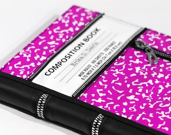 Chic Pink Galaxy TAB S10+ Case Composition Book 2024 Samsung Galaxy TAB S10 Ultra Case Keyboard Pen Holder Case New Galaxy Tab AI Cases