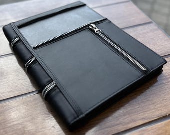 2025 TOP iPad Mini 7 Case Black pu Leather Zippered Folio Case New iPad Mini 7th Gen Case with Pencil Pro Holder iPad Mini Case iPad Case
