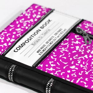 Chic Pink Framework Laptop 16-inch Case: Composition Book Style, Shockproof Padded Sleeve