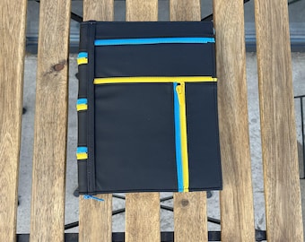 2026 Supernote Manta Case A5 X2 PU Pelle Nera con Cerniera Gialla e Blu Custodia Folio Porta Penne (Opzionale)