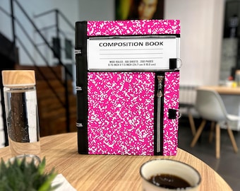 Pink Composition Book Case Zippered Sleeve Hard Protective MacBook Pro Air - 16'', 14'', 13'', 13.3'' & 15'' MacBook Air MacBook Pro Case