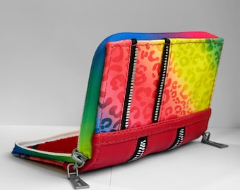 Premium AYN Thor Case Rainbow Leopard Patterned Book Style