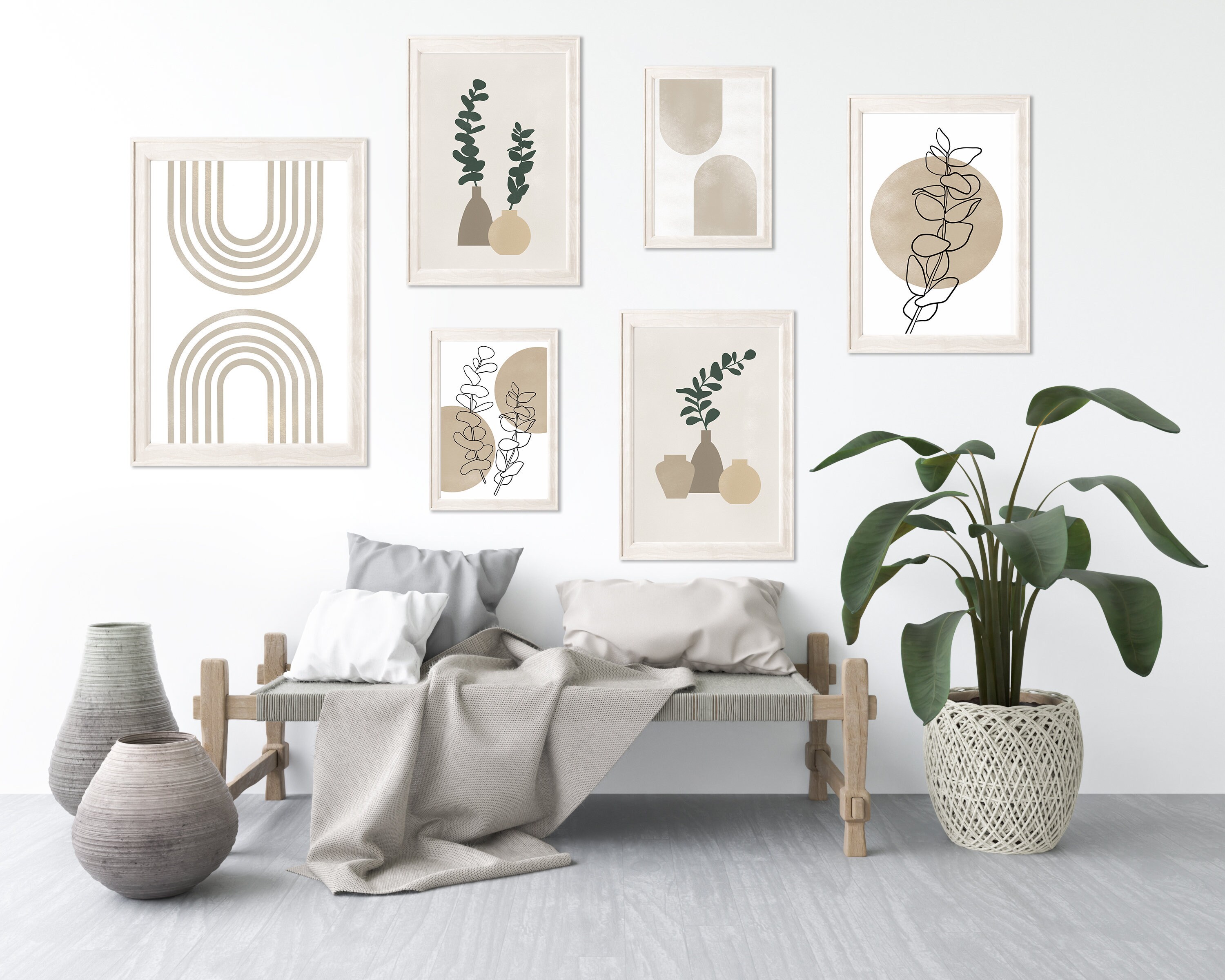 Modern Boho Wall Art Set Gallery Wall Art Printable Modern - Etsy België