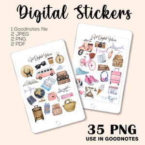 Digital Travel Stickers Travel Planner GoodNotes stickers Planner stickers Travel GoodNotes Digital Vacation Stickers Tourism Adventure