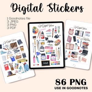 Digitale schoolstickers, leraar digitale plannerstickers voor Goodnotes, leraar stickers plannerstickers GoodNotes, digitale planner