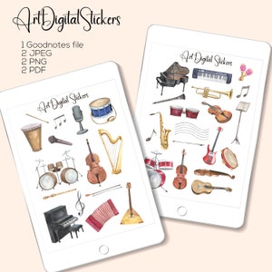 Música Digital Pegatinas Música Banda Pegatinas, Instrumentos Musicales PNG, Goodnotes Pegatinas Planificador Pegatinas, Piano, Guitarra, Orquesta, Concierto