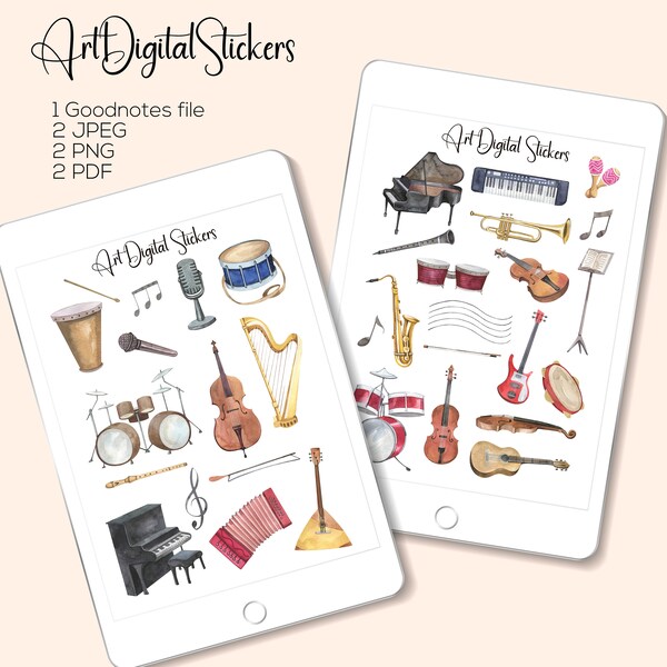 Music Goodnotes Stickers Etsy