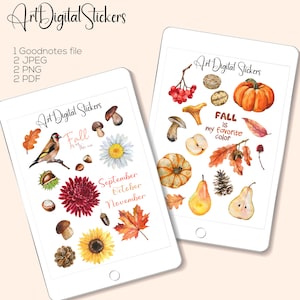 Digitale Aufkleber Herbst: Herbst Planer GoodNotes (PNG, PDF, JPEG)
