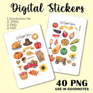 Herbst Erntedank Digitale Aufkleber: Aquarell Herbst Clipart (PNG, GoodNotes File)