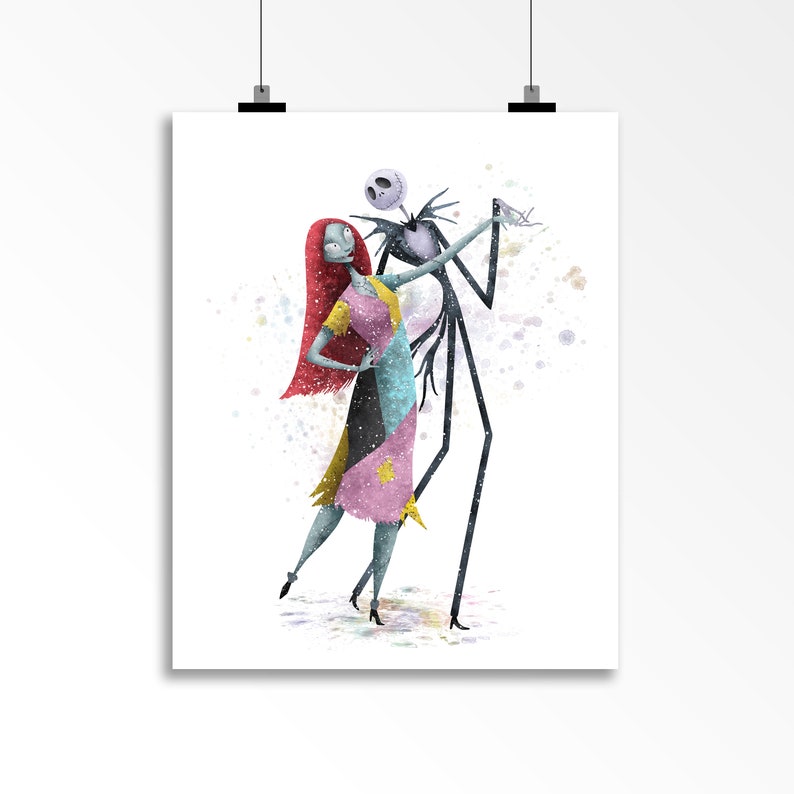 Jack and Sally Poster Print Gift for her Gift for him The Etsy