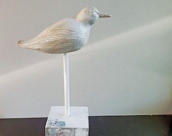 Bird Sculpture - Table top Art - Ceramic Bird on Stand