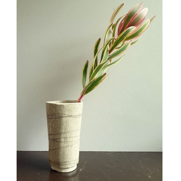 Hand built Ceramic Vase - Natural Decor Vase - Simple Lines