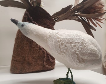 Bird Sculpture - Soft Bird Art - Julie Bird - Textile Art