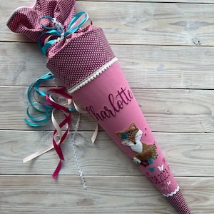 Cône d'école pour la scolarisation 2025 Smart Fox Boho Rose Mauve