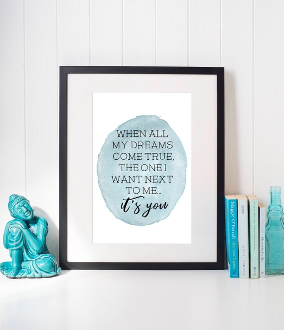 Printed Poster When All My Dreams Come True Quote Art Etsy Printed Poster When All My Dreams Come True Quote Art Etsy