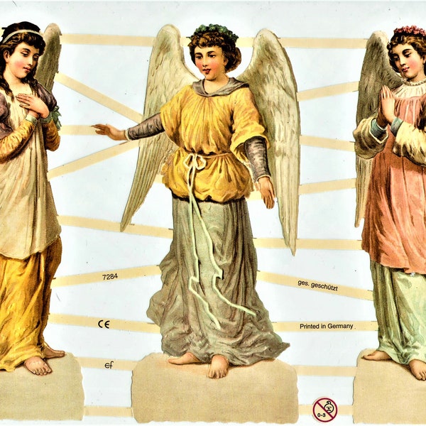 Glanzbilder 7284 ef Three big angels on a cloud each (published in 2007)