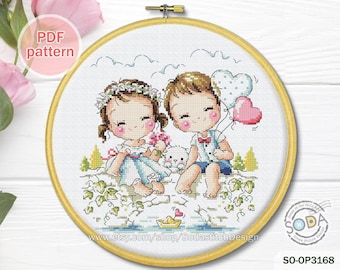 Cross Stitch Pattern pdf, SO-OP3168 'Our Wedding Photo'