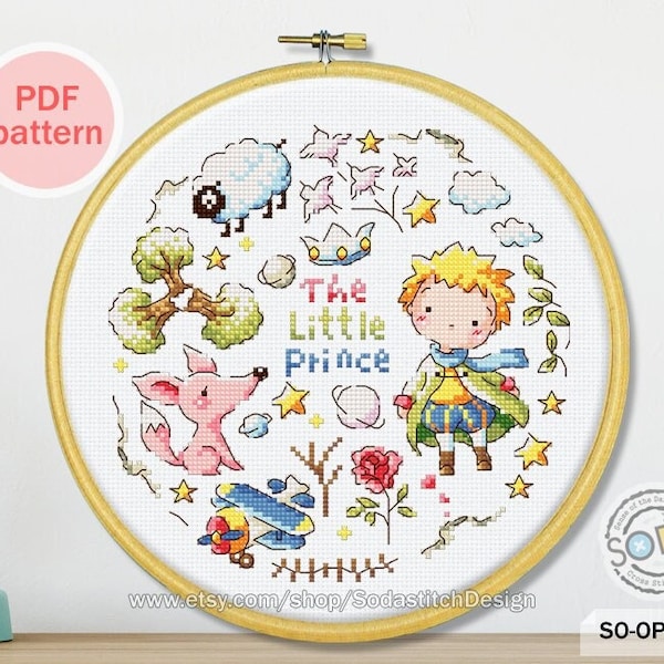 Little Prince Cross Stitch Pattern pdf Counted Cross Stitch Pattern Instant PDF Download,SO-OP3209 'Little Prince'