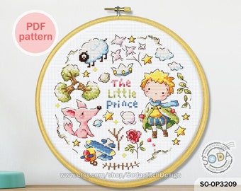 Little Prince Cross Stitch Pattern pdf Counted Cross Stitch Pattern Instant PDF Download,SO-OP3209 'Little Prince'