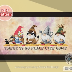 Cross Stitch Pattern pdf Gnome Fairy Tale Elf Pixie Funny Cute Modern for Beginner Counted Download,SO-OP270 &#39;The Gnome of OZ&#39;