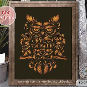 Owl Cross Stitch Pattern,Meaning of Fortune Cross Stitch chart,Counted Cross Stitch pattern,Instant PDF Download,SO-OPG88 'Fortune Owl'