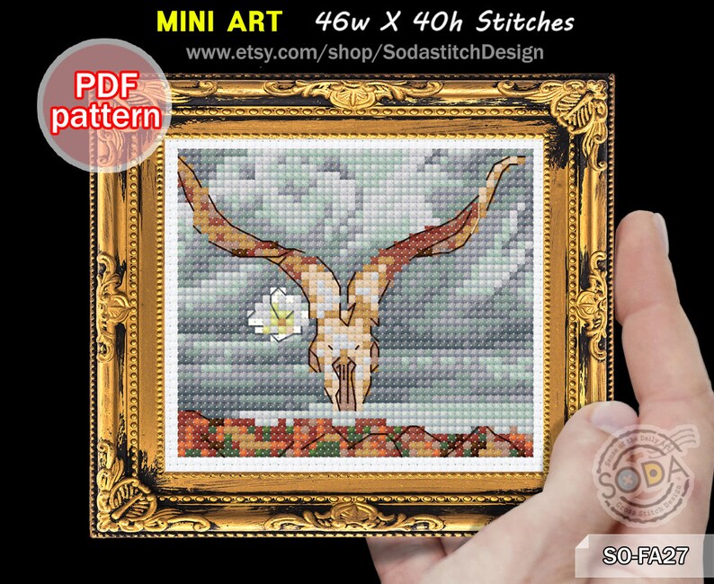 By O'keeffemini Cross Stitch Pattern Pdf Famous Paintings Etsy